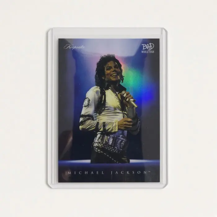 Michael Jackson BAD Tour Keepsake Trading Card #54 | Spotlight | Hologram Blue