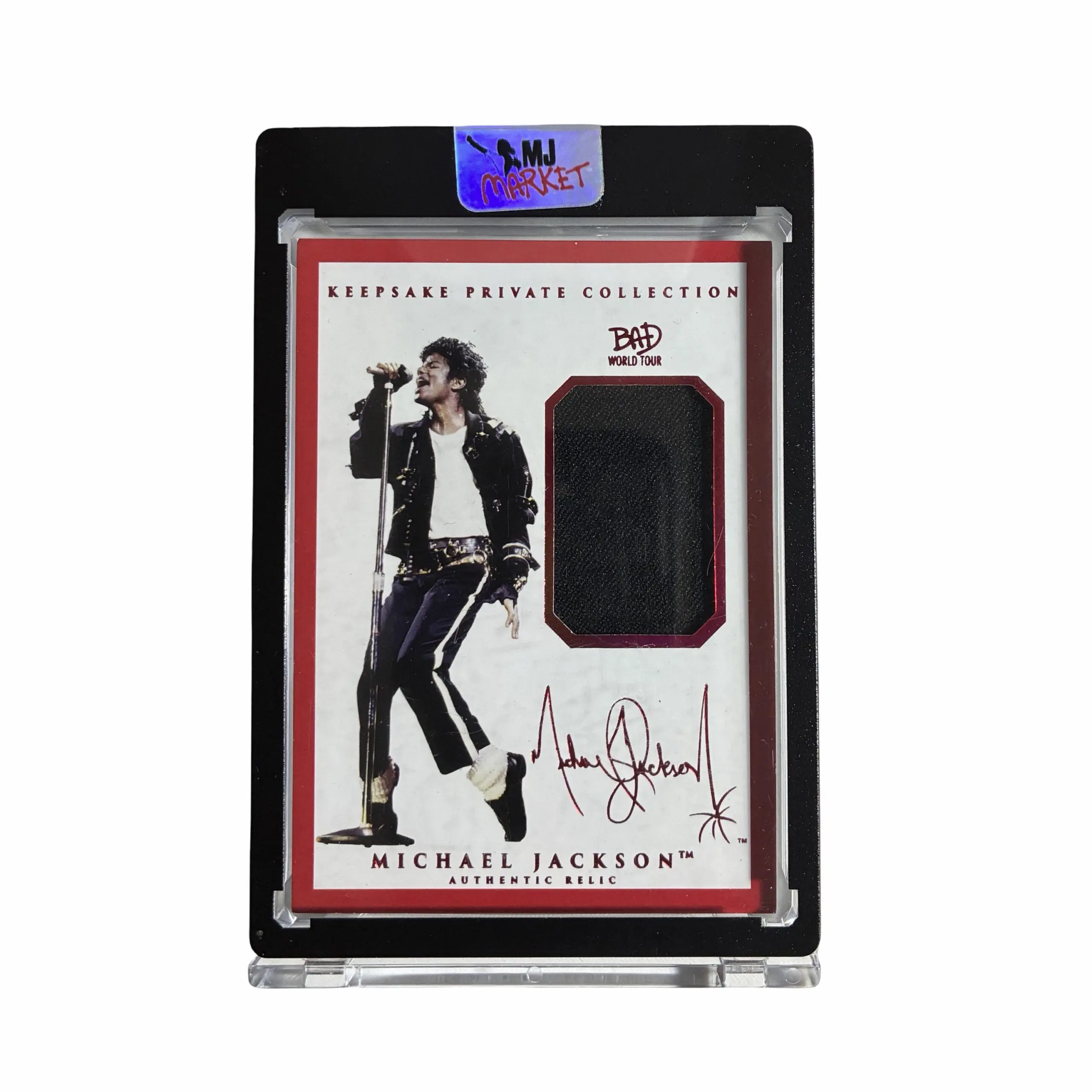 Michael Jackson Bad Tour Keepsake # 286 Private Collection Glove Relic Red Foil 26/87 - Image 2