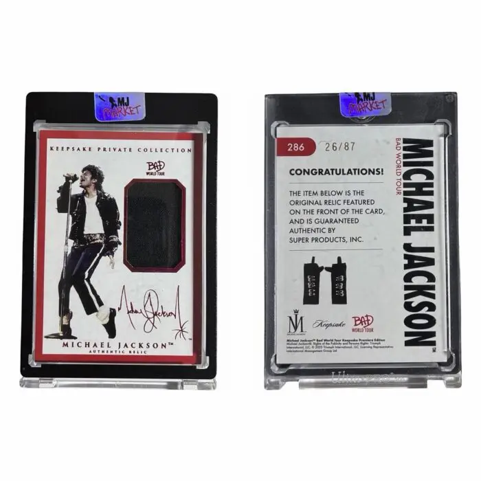 Michael Jackson Bad Tour Keepsake # 286 Private Collection Glove Relic Red Foil 26/87