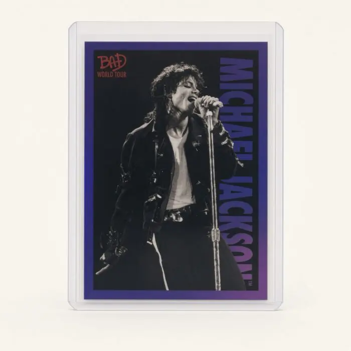 Michael Jackson BAD Tour Keepsake Trading Card #59 | Shortprint | Hologram Blue