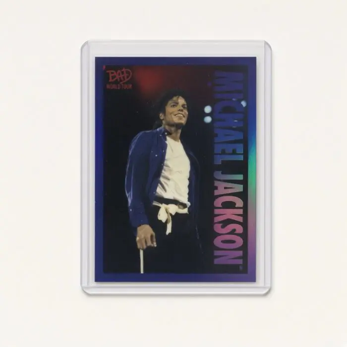 Michael Jackson BAD Tour Keepsake Trading Card #78 | Shortprint | Hologram Blue