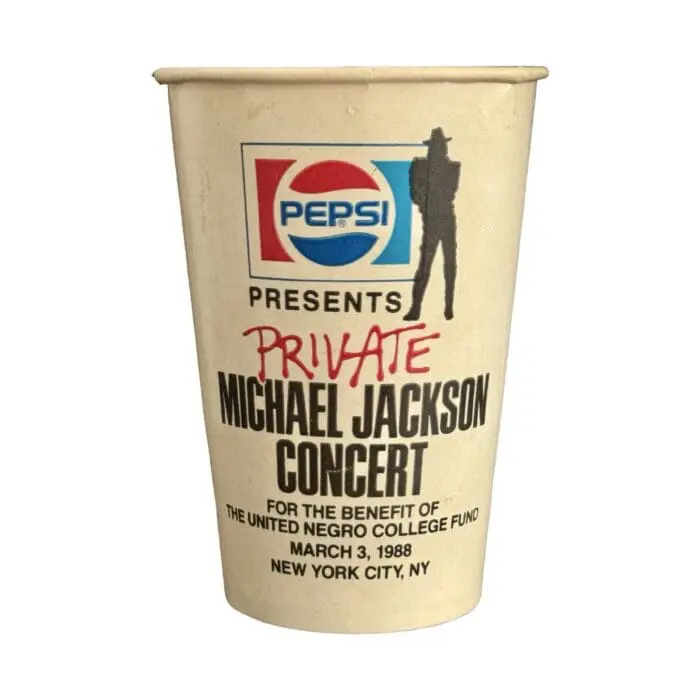 Michael Jackson UNCF Private BAD Tour Concert 1988 Original Paper Pepsi Cup