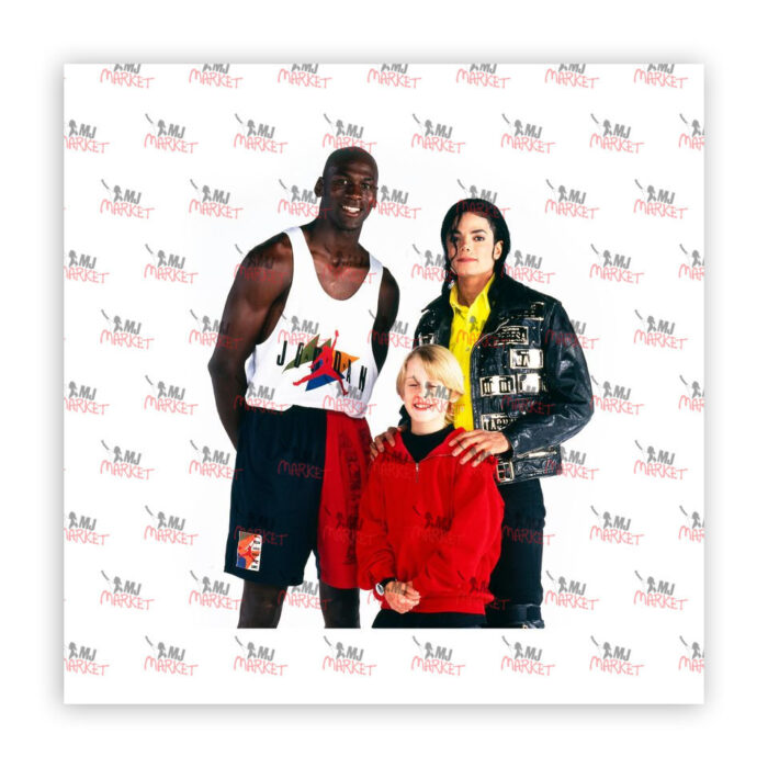 MJ with Michael Jordan & Macaulay Culkin Print
