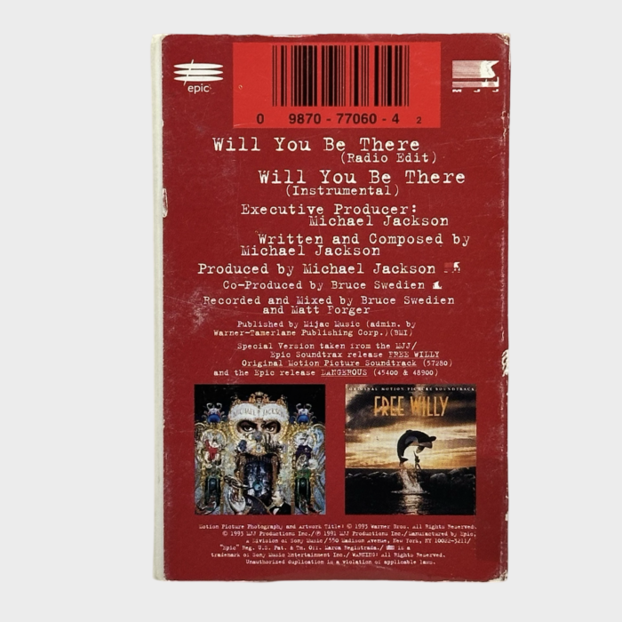 Michael Jackson 'Will You Be There' Cassette Single (USA) - Image 2