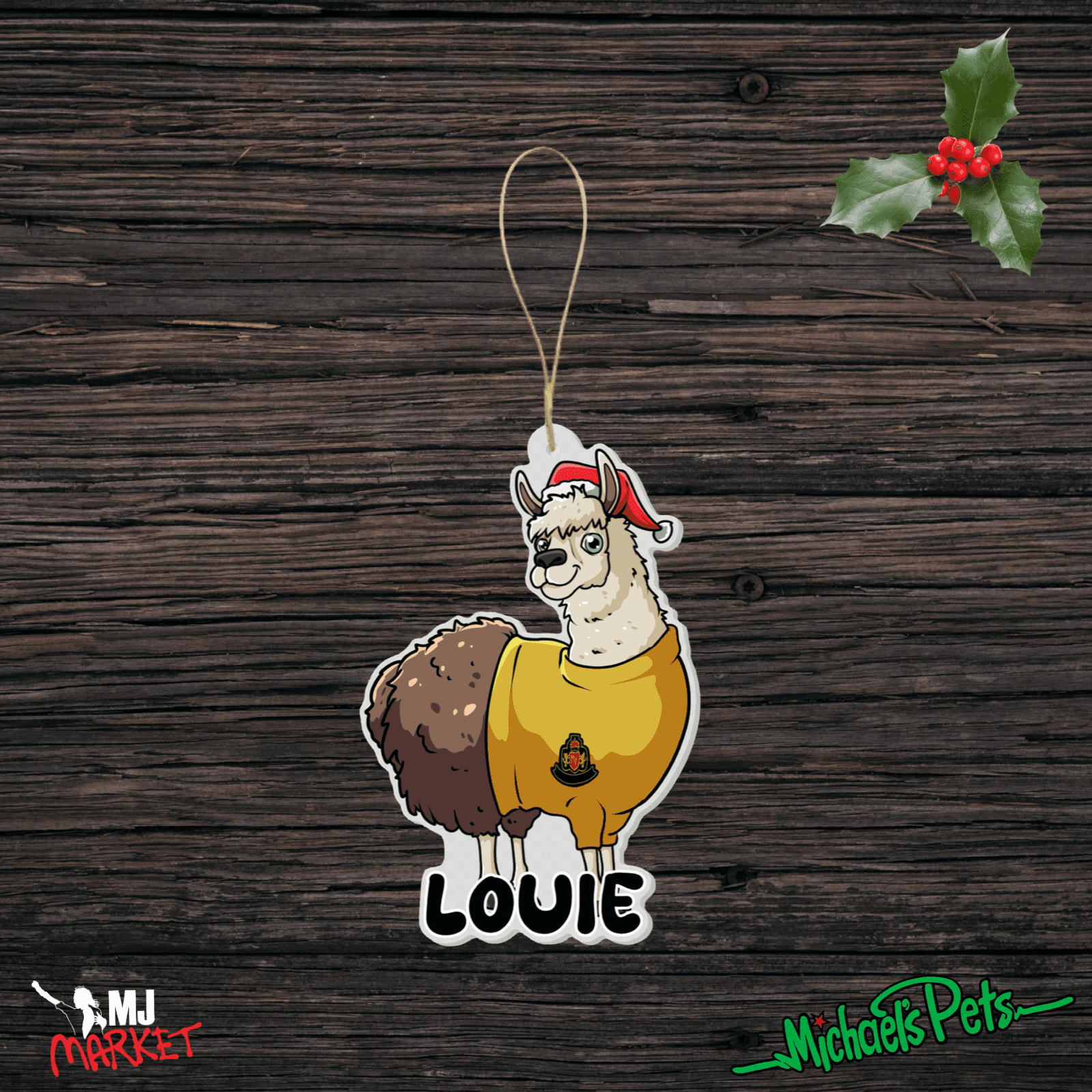 Michael Jackson Pets 'Louie' The Llama Christmas Tree Ornament