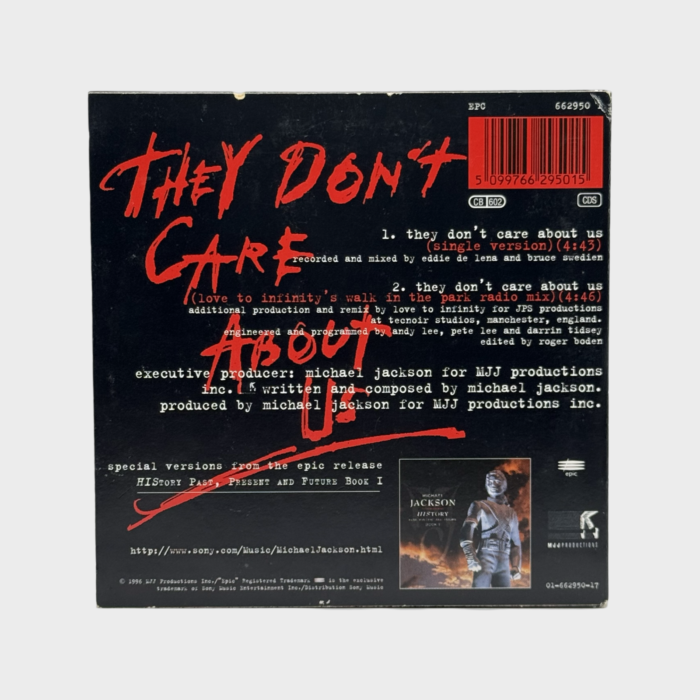 Michael Jackson 'They Don't Care About Us' Cardsleeve CD Single (EURO) - Image 2