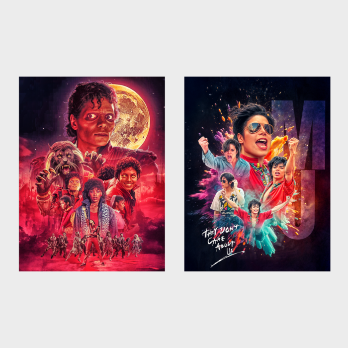 Exclusive Michael Jackson Set Of 2 Custom Art Posters