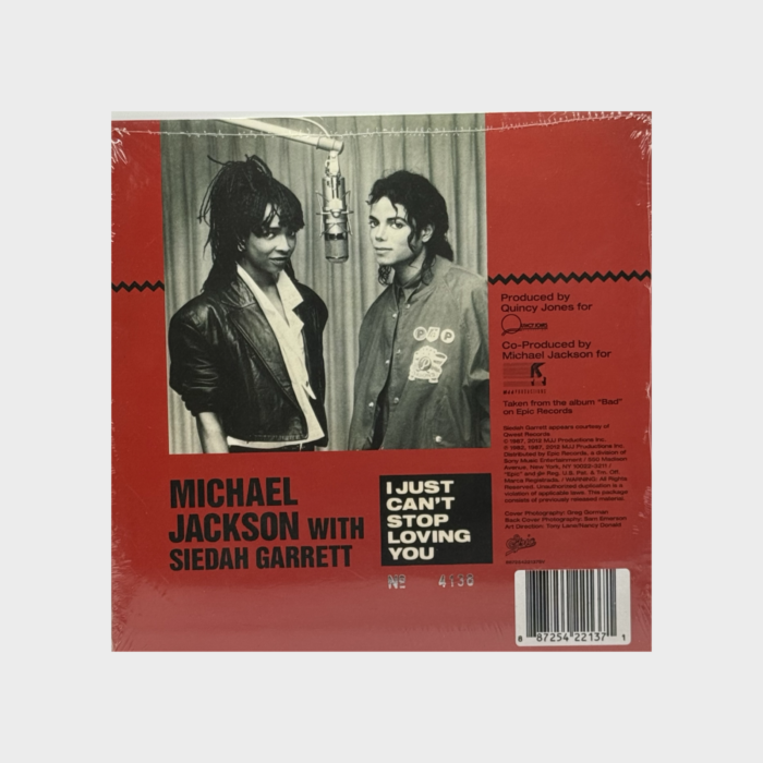 Michael Jackson 'I Just Can't Stop Loving You' Sealed 45 Single (USA) - Image 2