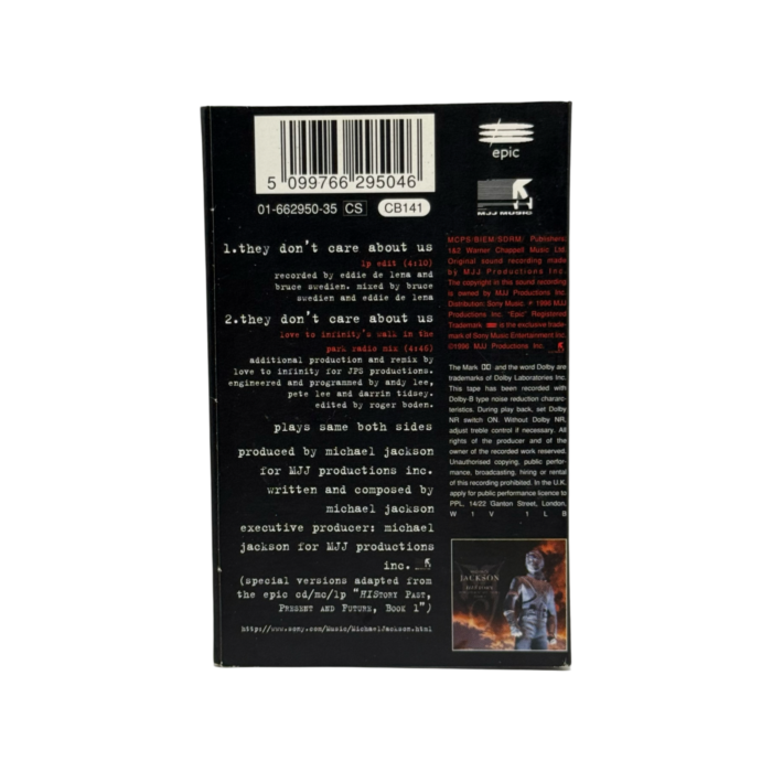 Michael Jackson ‘They Don't Care About Us’ Cassette Single (UK) - Image 2