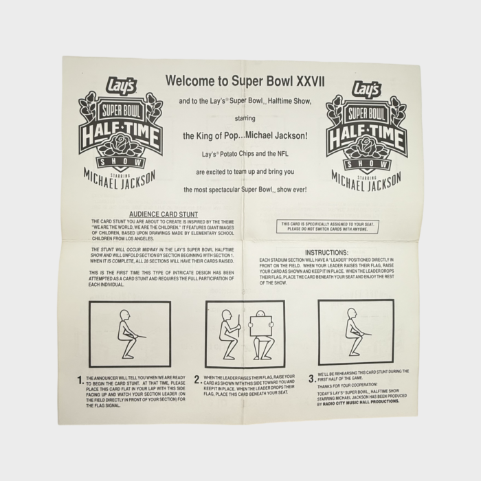 Super Bowl XXVII Cushion with Half Time Stunt Card - Image 4