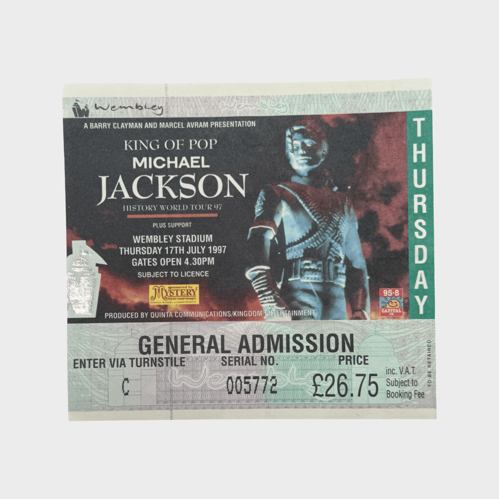 Michael Jackson HIStory World Tour London Ticket – Michael Jackson