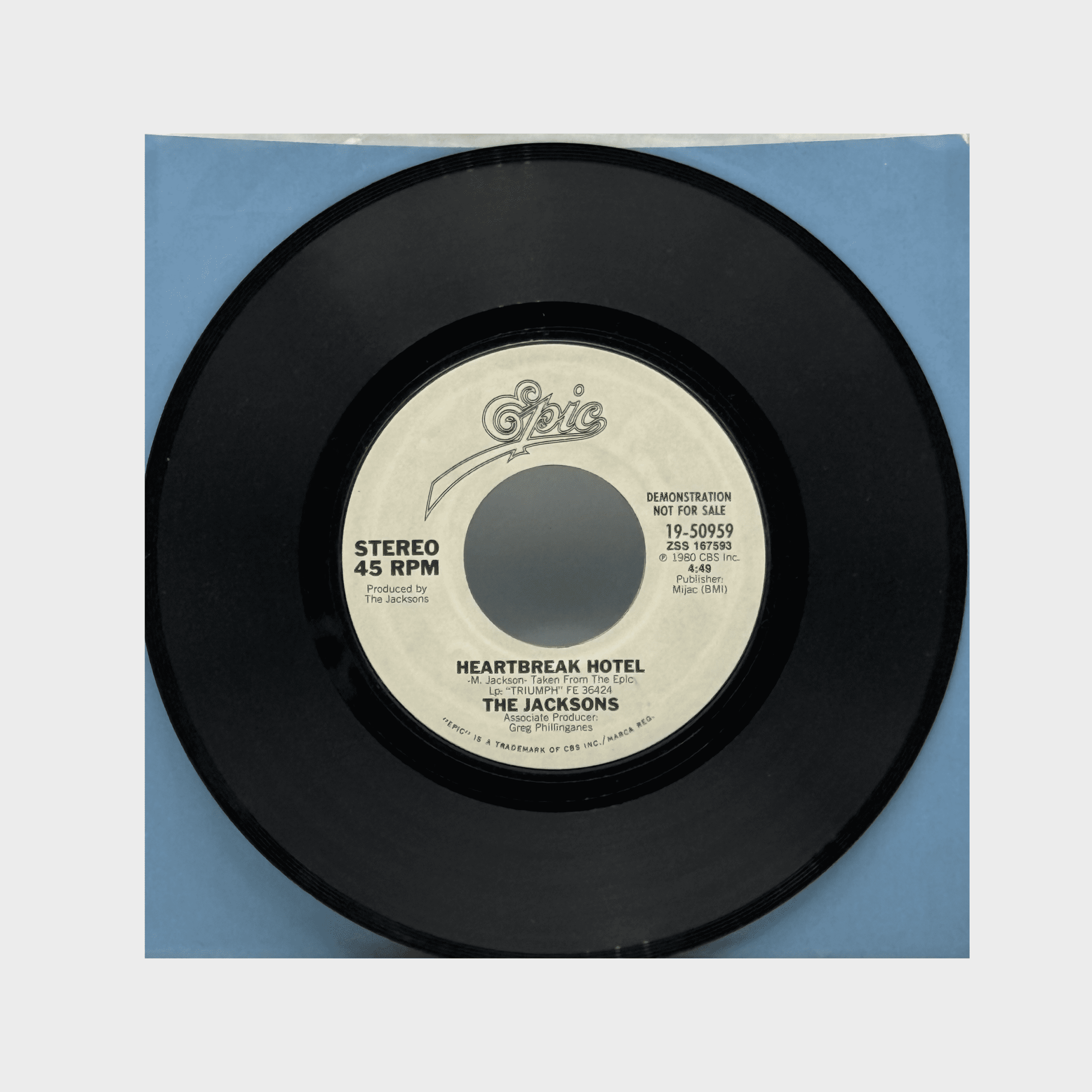 The Jacksons 'Heartbreak Hotel' 45 7″ Promo Single (USA) – Michael