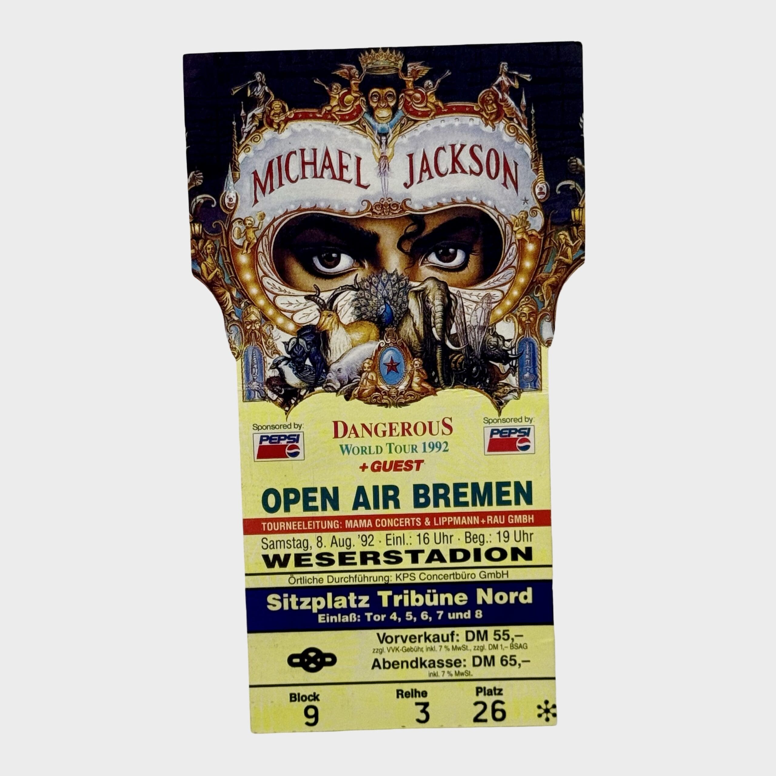Michael Jackson Dangerous Tour Bremen Germany Ticket – Michael