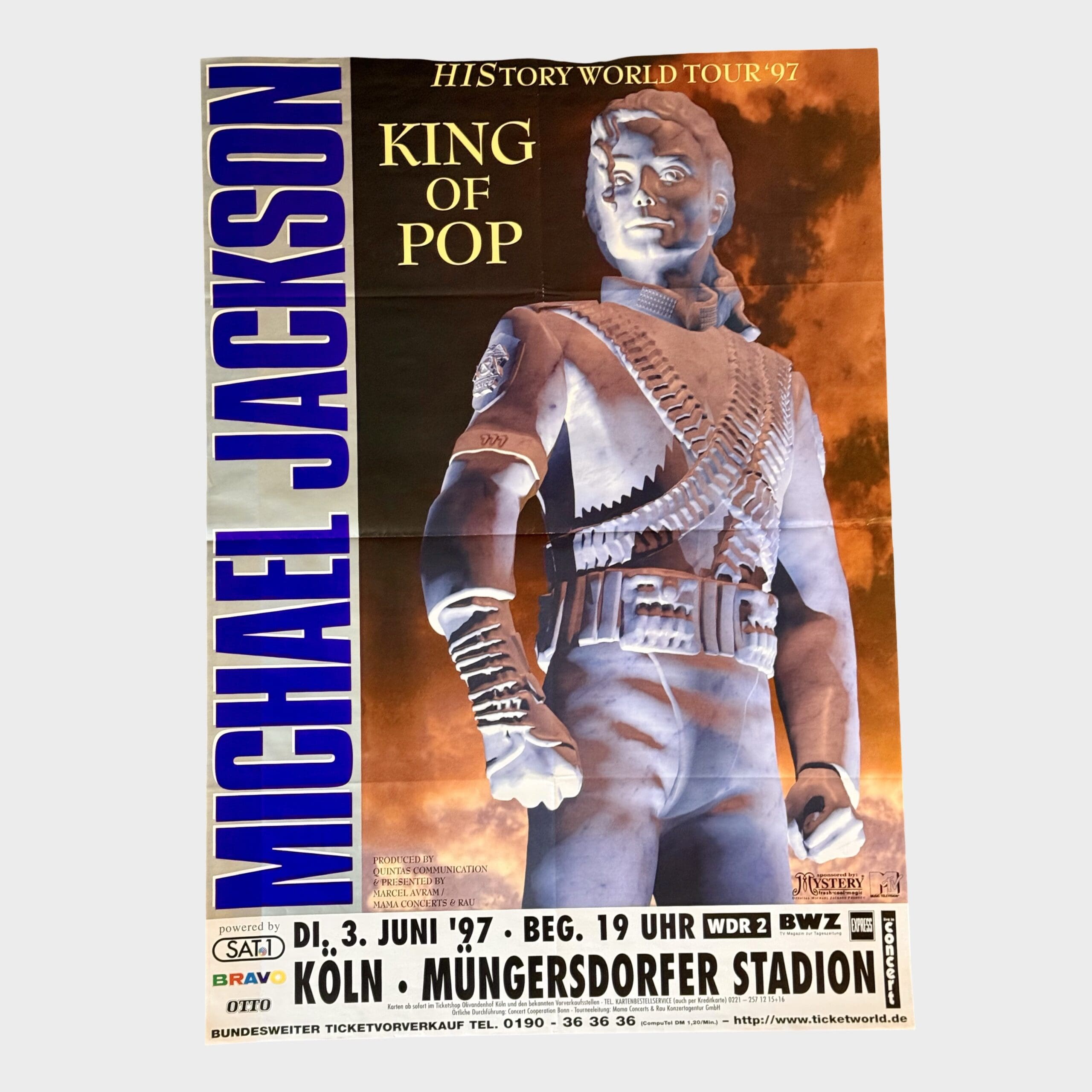 Michael Jackson HIStory World Tour Köln Germany Poster 23” x 33