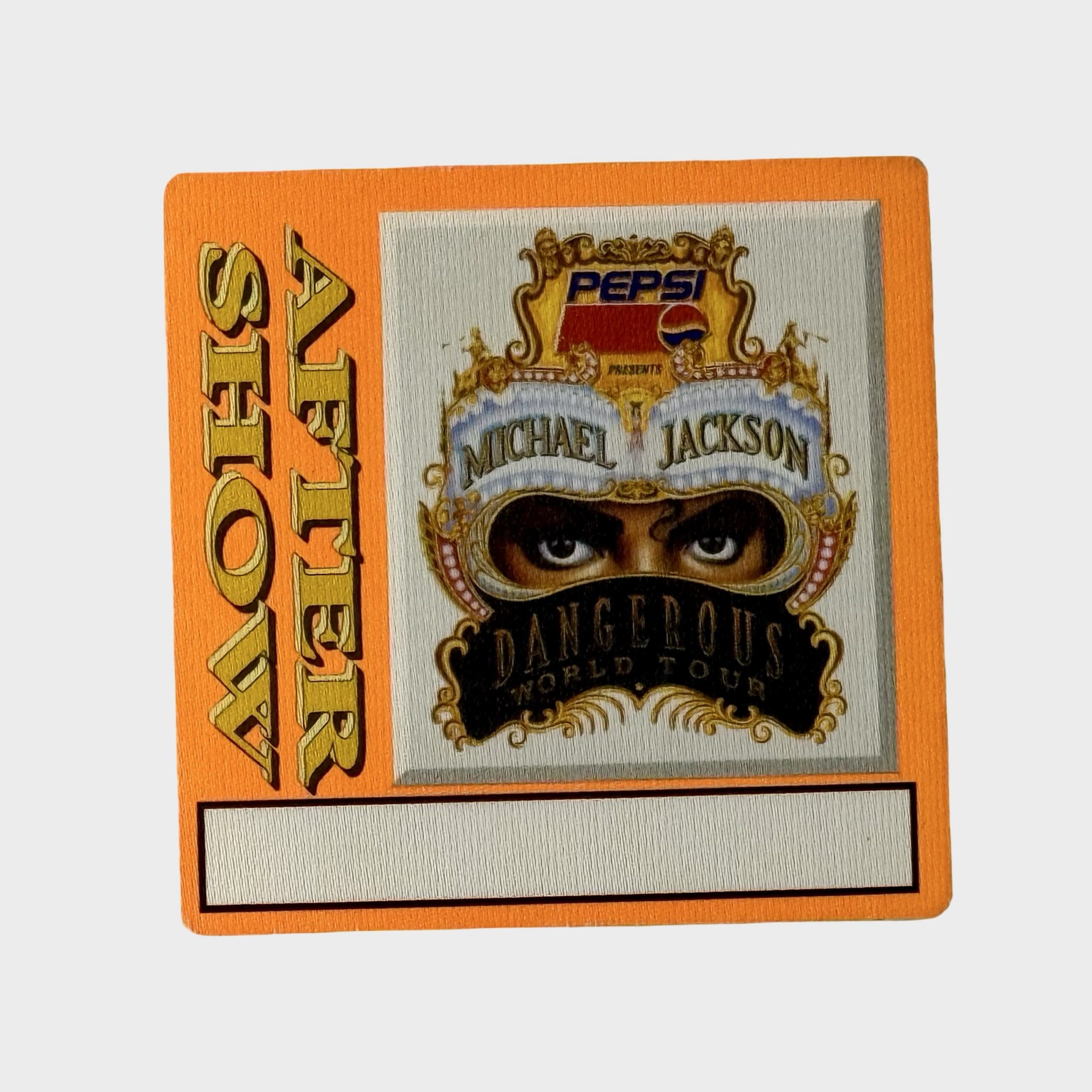 Michael Jackson Dangerous Tour Cloth Backstage Pass After Show