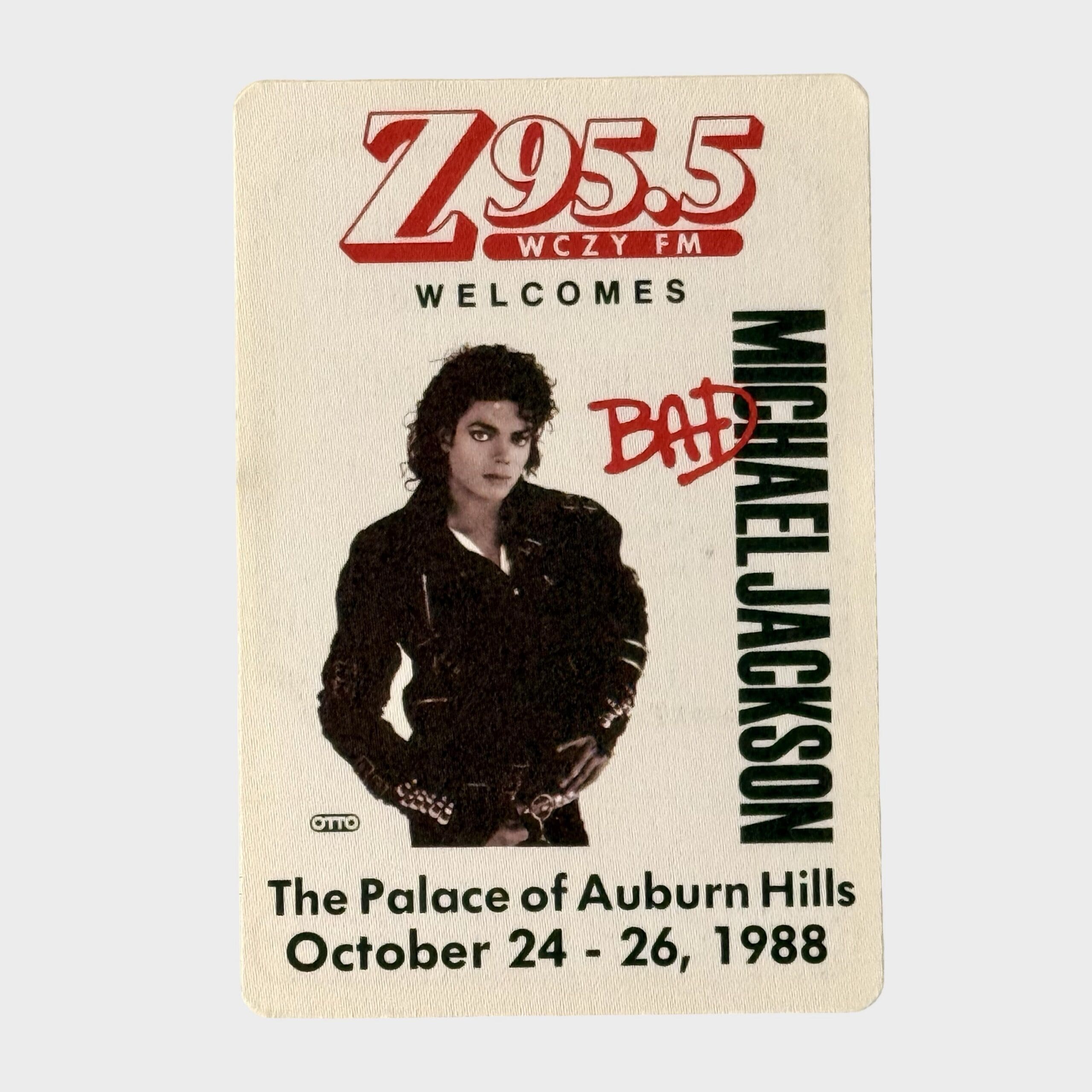 Michael Jackson BAD Tour Cloth Backstage Pass Z 95.5 Auburn Hills