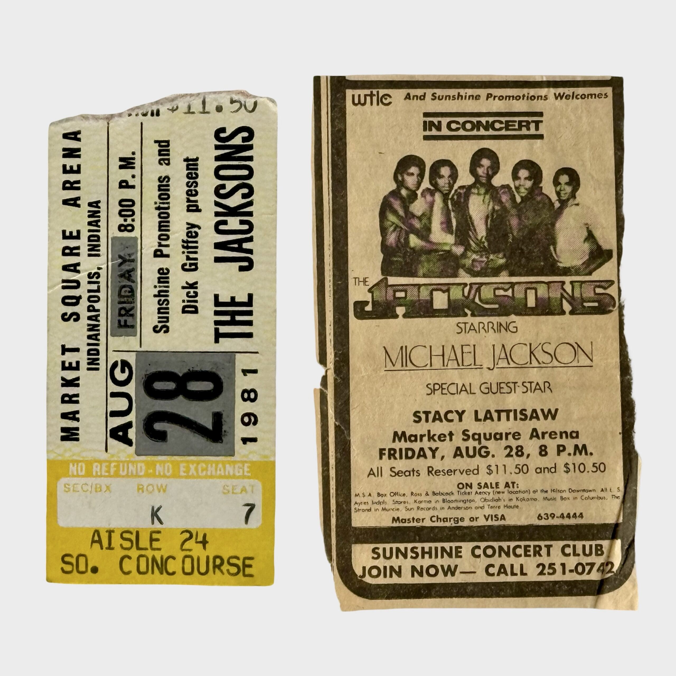 The Jacksons Triumph World Tour Ticket Stub Indianapolis August 28