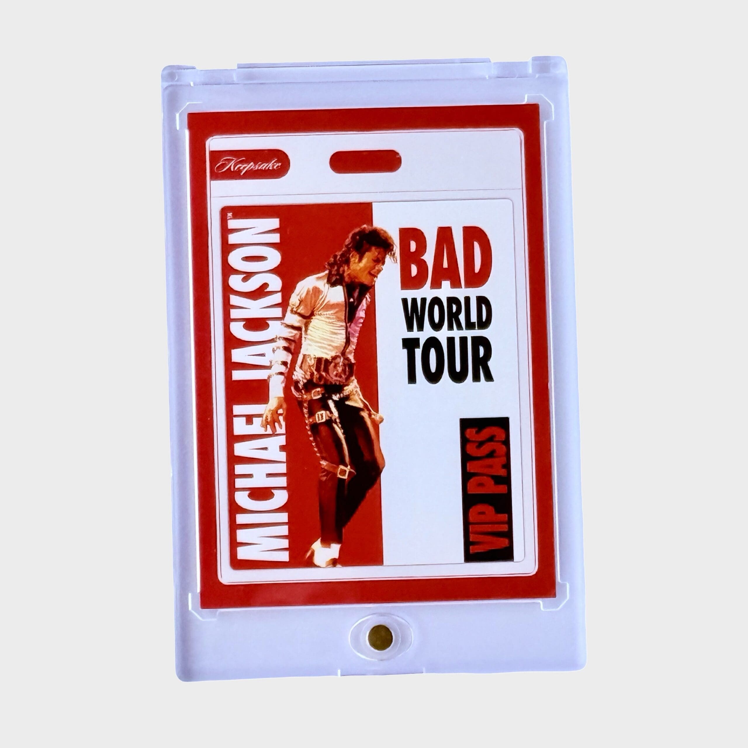 マイケル・ジャクソン BAD レコード ポストカード付き Michael Jackson BAD Tour Keepsake Trading Card # 39 Spotlight Base