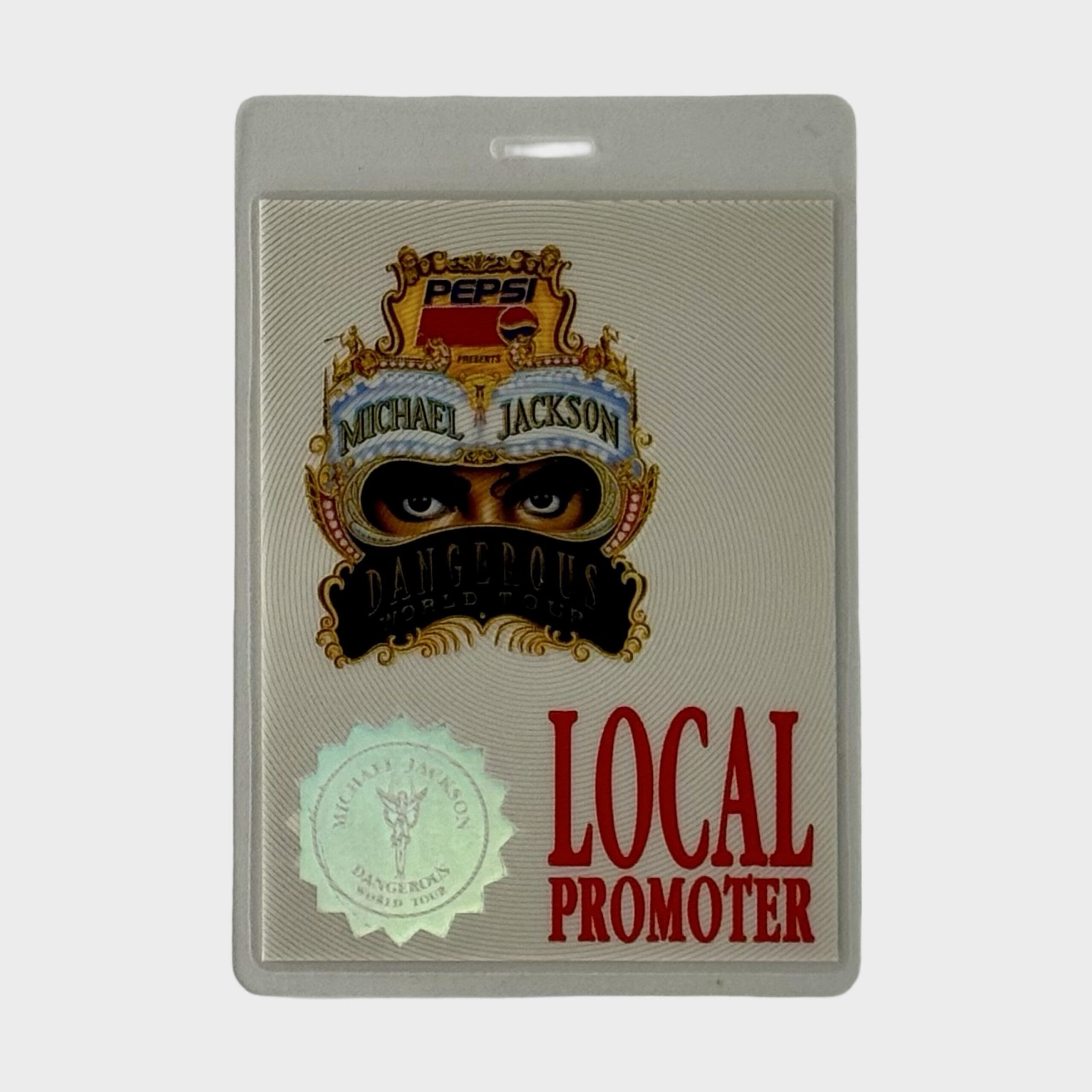 Michael Jackson Dangerous Tour Laminated Backstage Pass Local
